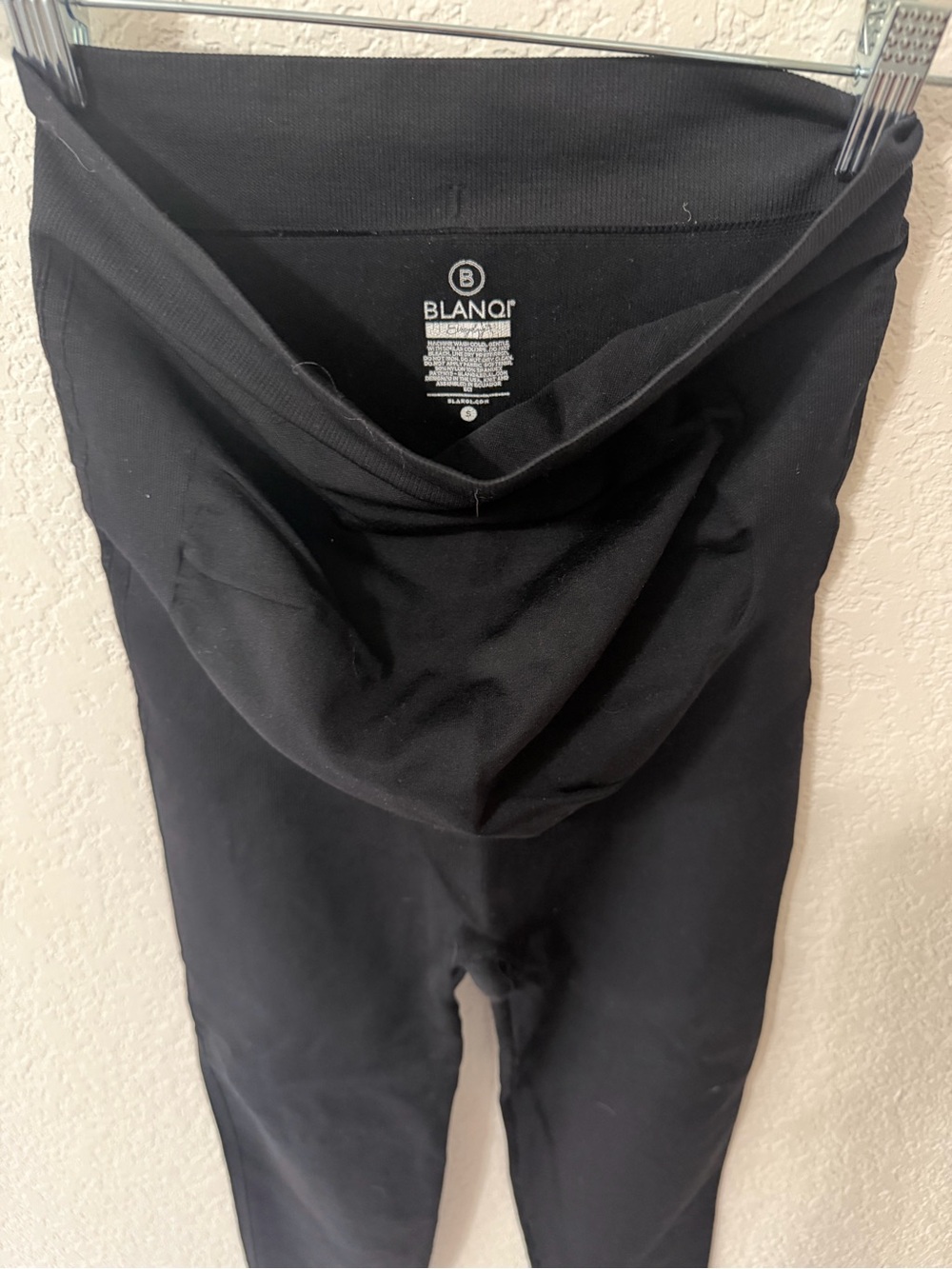 BLANQI Black Maternity Support Leggings with Fold-Over Belly Panel
